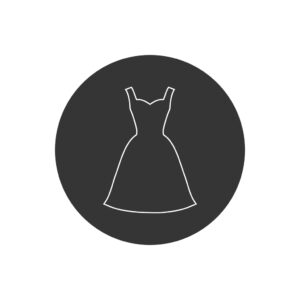Dress line white icon. Vector concept illustration for design